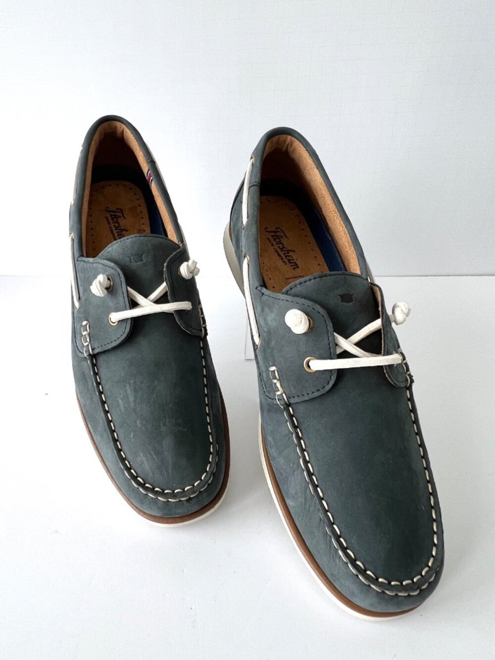 Florsheim Orholite Shoes, Atlantic Boat, Marine Navy Blue, Sz 13 Wide, NWOB
